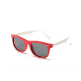 Kids UV Protection TPEE Rubber Polarized Sunglasses White Frame