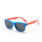Kids UV Protection TPEE Rubber Polarized Sunglasses Orange Frame