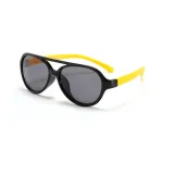 Kids Boys & Girls UV Protection TPEE Rubber Polarized Silicone Toad Sunglasses Yellow Frame