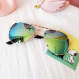 Kids Hipster Aviators Color Reflection Fashion Sunglasses