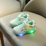 Toddler Kid Girl Rabbit LED Light Sequins Mesh Breathable Sneakers Shoes