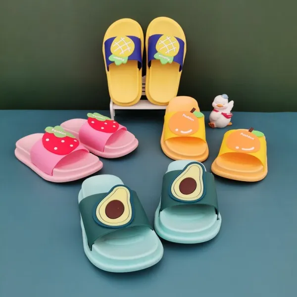 Toddler Kids Cute Avocado Strawberry Fruits Summer Indoor Outdoor Slippers Shoes