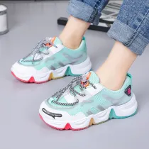 Kids Lace Up Mesh Breathable Running Travel Sports Sneakers Slip On Shoes