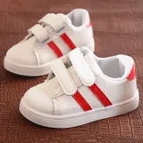 Toddler Kids White Flat PU Leather Breathable Sports Sneakers Shoes