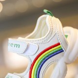 Kid Luminous Embroidery Rainbow Sandals Shoes