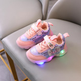 Toddler Kid Girl LED Light Princess Elsa Breathable Sports Sneakers Shoes