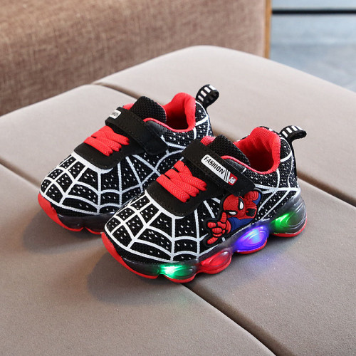 Kids Boy Sneakers LED Light Shining Net Running Sport Sneakers