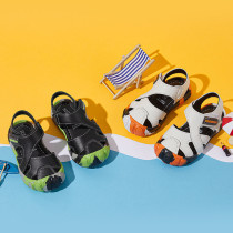 Kid Boy Hollow Out Cross Over Leather Sandal Beach Shoes