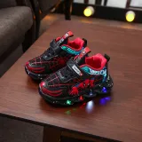 Toddler Kid Boy LED Light Mesh Net Breathable Sports Sneakers Shoes