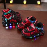 Toddler Kid Boy LED Light Mesh Net Breathable Sports Sneakers Shoes