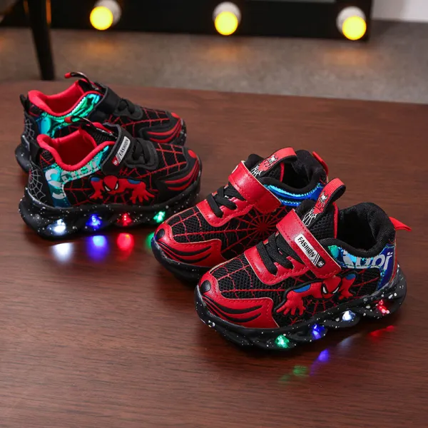 Toddler Kid Boy LED Light Mesh Net Breathable Sports Sneakers Shoes