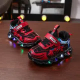 Toddler Kid Boy LED Light Mesh Net Breathable Sports Sneakers Shoes