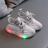 Kids LED Light Shining Net Mesh Breathed Running Sport Sneakers Shoes