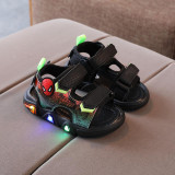 Toddler Kids Boy LED Light Spider Man Non-Slip Summer Beach Soft Sandal Shoes