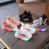 LED Light Kids Shoes Net Surface Lightweight Mesh Sport Sneakers Shoes