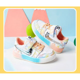 Kids Macthing Rainbow Color Sneakers Flat PU Leather Shoes