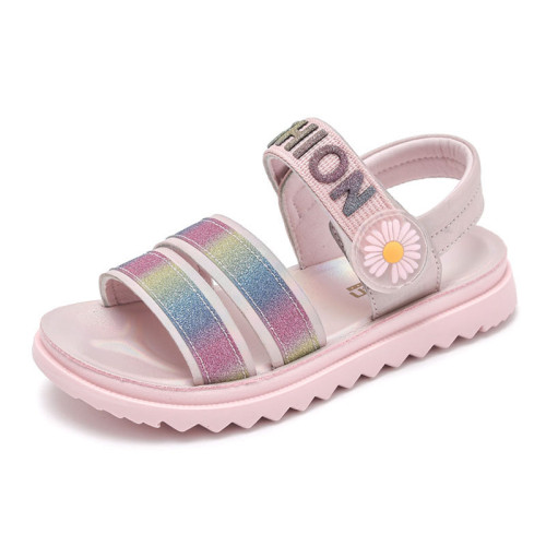 Kid Girl Sequins Rainbow Letters Sandals Sheos