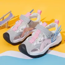 Kid Net Cut Out Lace Up Sport Running Sneakers Sandals Wing Shoes