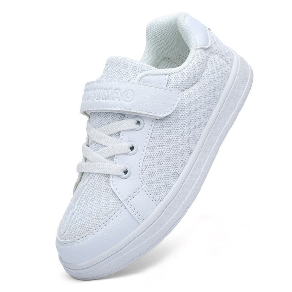 Kids Classic White Mesh Breathable Sneakers Flat Shoes For Boy Girl