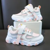 Kid White Daisy Breathable Air Permeable Leather Sports Sneakers Shoes