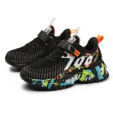 Kids Boy Mesh Breathable Prints Sport Sneakers Shoes
