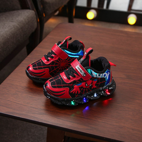 Toddler Kid Boy LED Light Mesh Net Breathable Sports Sneakers Shoes