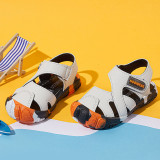Kid Boy Hollow Out Cross Over Leather Sandal Beach Shoes
