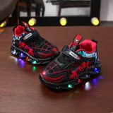 Toddler Kid Boy LED Light Mesh Net Breathable Sports Sneakers Shoes