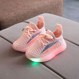 LED Light Kids Shoes Net Surface Lightweight Mesh Sport Sneakers Shoes