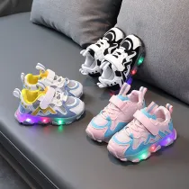 Toddler Kid Girl LED Light Mesh Breathable Sneakers Shoes
