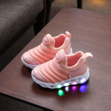 Toddler Kids LED Light Breathable Slip on Sports Sneakers Shoes