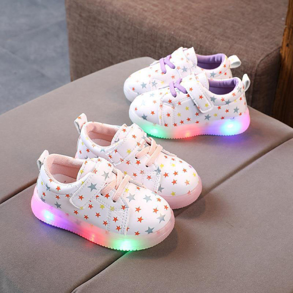 Toddler Kid Girl LED Light Shining Stars Sport Sneakers Shoes