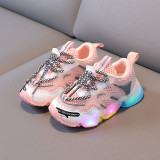 Toddler Kid LED Light Mesh Breathable Slip On Jelly Sneakers Soles