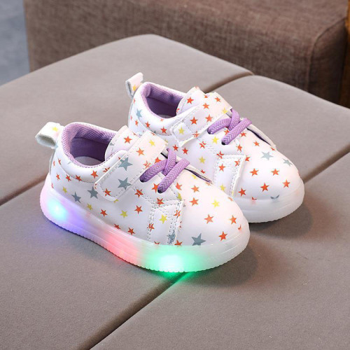 Toddler Kid Girl LED Light Shining Stars Sport Sneakers Shoes