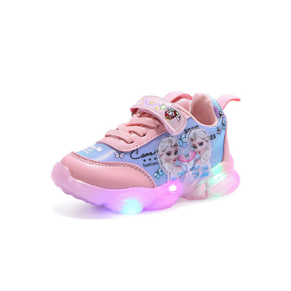 Toddler Kid Girl LED Light Princess Elsa Breathable Sports Sneakers Shoes