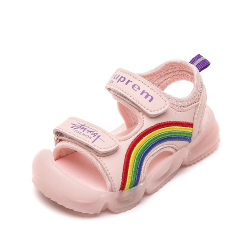 Kid Luminous Embroidery Rainbow Sandals Shoes
