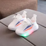 LED Light Kids Shoes Net Surface Lightweight Mesh Sport Sneakers Shoes