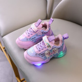Toddler Kids Girl LED Light Leather Slip On Sneakers Shoes