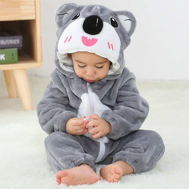 Baby Grey Koala Onesie Kigurumi Pajamas Animal Halloween Cosplay Costumes for Unisex Babys