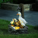 Resin Sculpture Ducks Squirrel Bathing Garden Statue Decoration Animal Garden Water Feature
