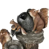 Resin Sculpture Ducks Squirrel Bathing Garden Statue Decoration Animal Garden Water Feature