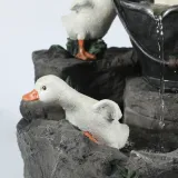 Resin Sculpture Ducks Squirrel Bathing Garden Statue Decoration Animal Garden Water Feature