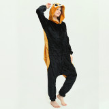 Unisex Adult Pajamas Black Raccoon Animal Cosplay Costume Pajamas