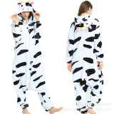 Unisex Adult Pajamas White and Black Cow Animal Cosplay Costume Pajamas