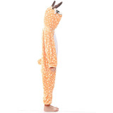 Unisex Adult Pajamas Brown Deer Animal Cosplay Costume Pajamas