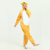 Unisex Adult Pajamas Yellow Bear cat Animal Cosplay Costume Pajamas