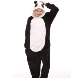 Unisex Adult Pajamas White and Black Panda Animal Cosplay Costume Pajamas