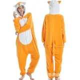 Unisex Adult Pajamas Brown Fox Animal Cosplay Costume Pajamas