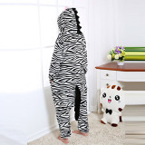 White and Black Zebra Onesie Kigurumi Pajamas Cosplay Costume for Unisex Adult