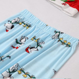 Christmas Family Matching Sleepwear Pajamas Sets Blue Cute Dog Top and Pants